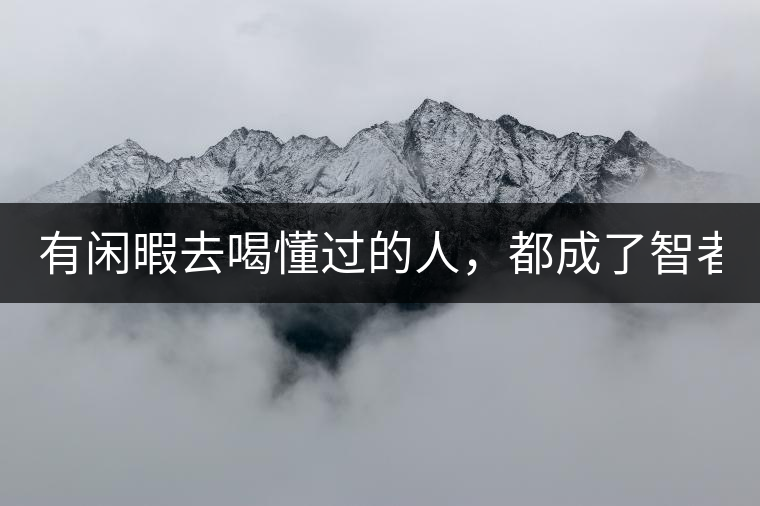 有閑暇去喝懂過(guò)的人，都成了智者！