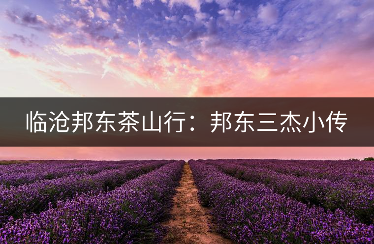 臨滄邦東茶山行:邦東三杰小傳 臨滄邦東茶山行:邦東三杰小傳