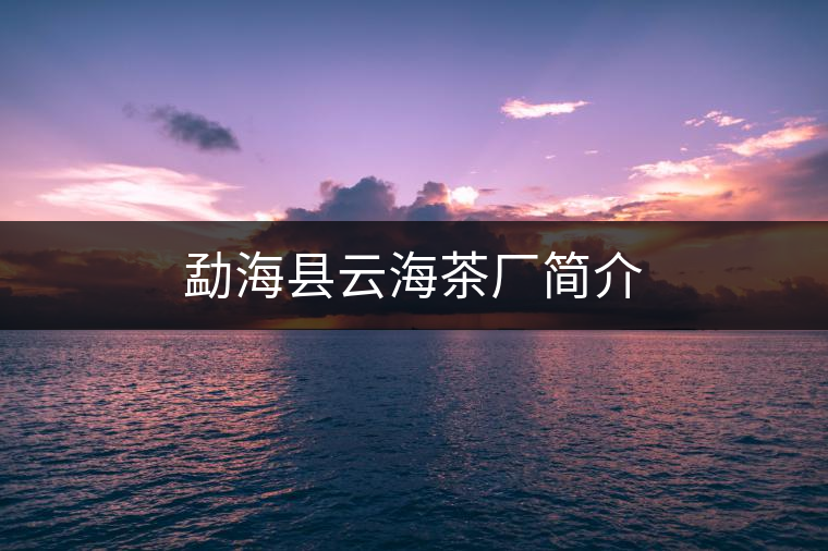 勐海縣云海茶廠(chǎng)簡(jiǎn)介