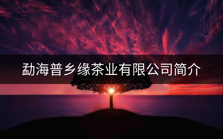勐海普鄉(xiāng)緣茶業(yè)有限公司簡介 勐海普鄉(xiāng)緣茶業(yè)有限公司簡介