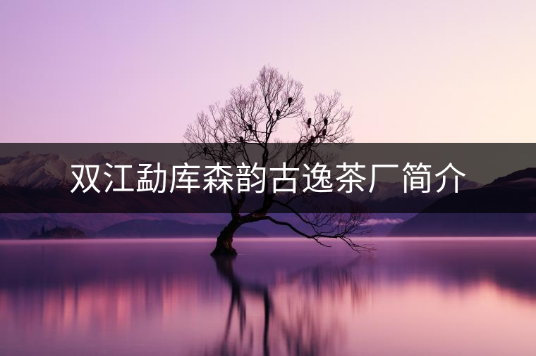 雙江勐庫森韻古逸茶廠簡介 雙江勐庫森韻古逸茶廠簡介