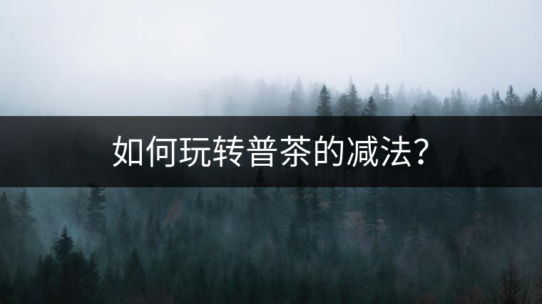 如何玩轉(zhuǎn)普茶的減法？