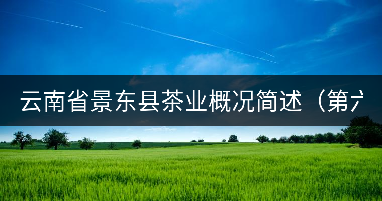 云南省景東縣茶業(yè)概況簡(jiǎn)述(第六章) 云南省景東縣茶業(yè)概況簡(jiǎn)述(第六章)