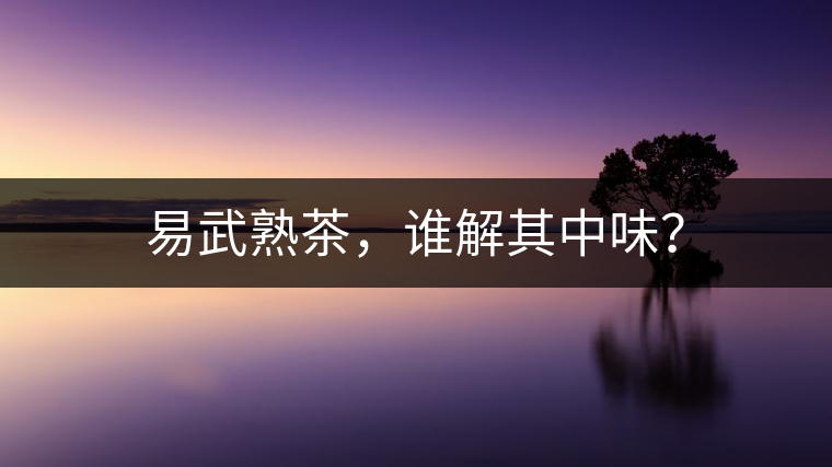 易武熟茶，誰解其中味？