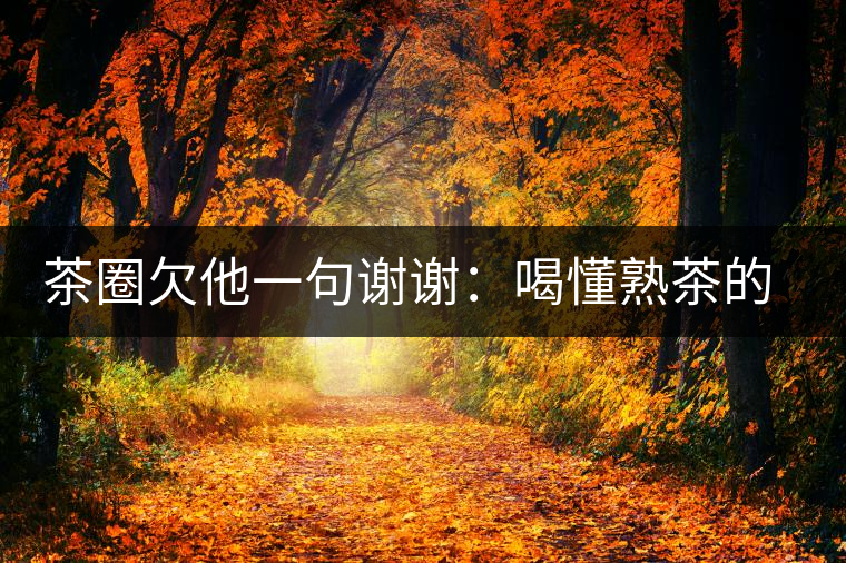 茶圈欠他一句謝謝：喝懂熟茶的人，都該記住陳佩仁這個名字