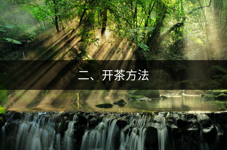二、開茶方法
