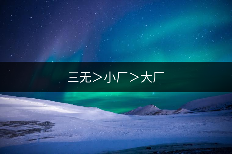 三無＞小廠＞大廠