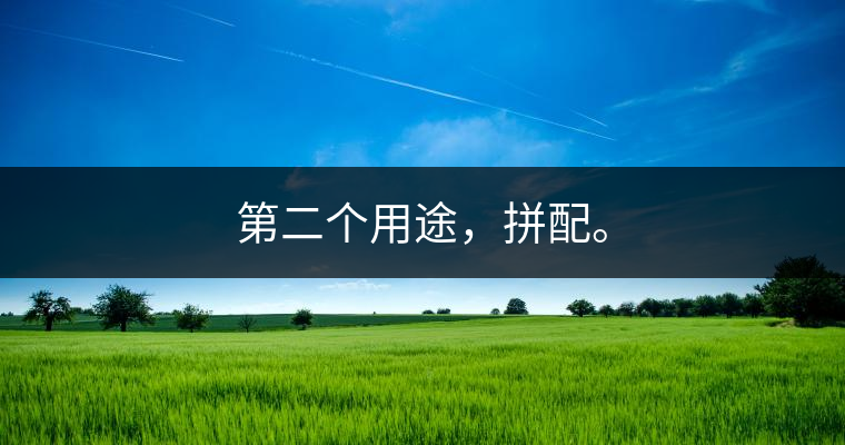 第二個用途，拼配。